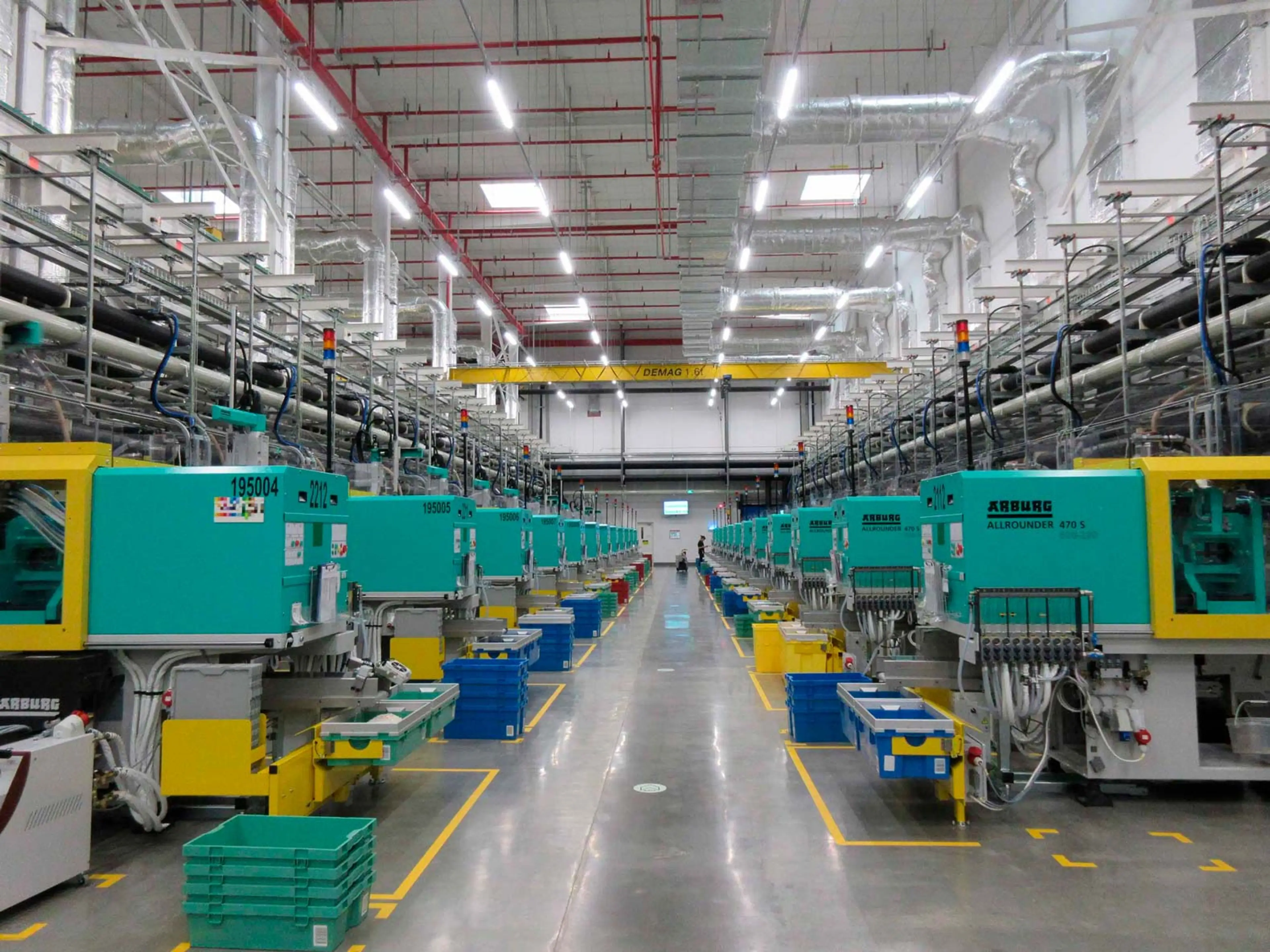 Rows of moulding machines